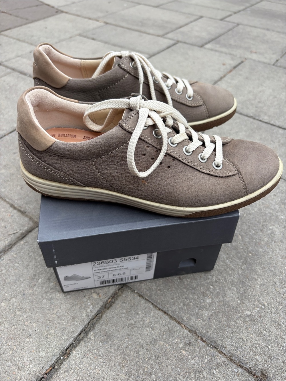 Ecco Chase II warm gray Lace-Up Sneakers size 37 us 6-6.5